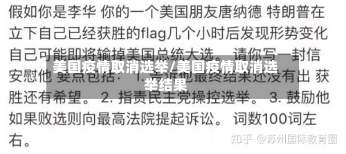 美国疫情取消选举/美国疫情取消选举结果-第2张图片